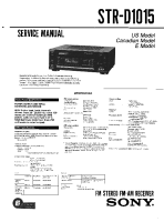 Sony STR-D1015 - Service Manual 